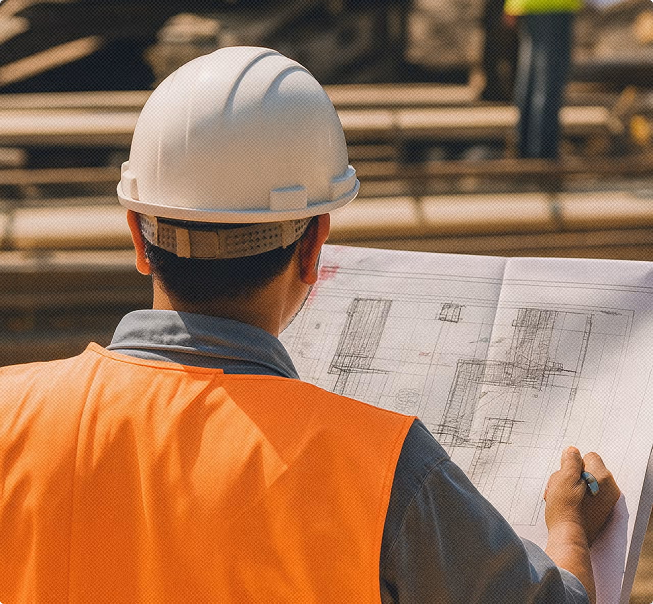 Krane Digital team in PPE on an active construction site