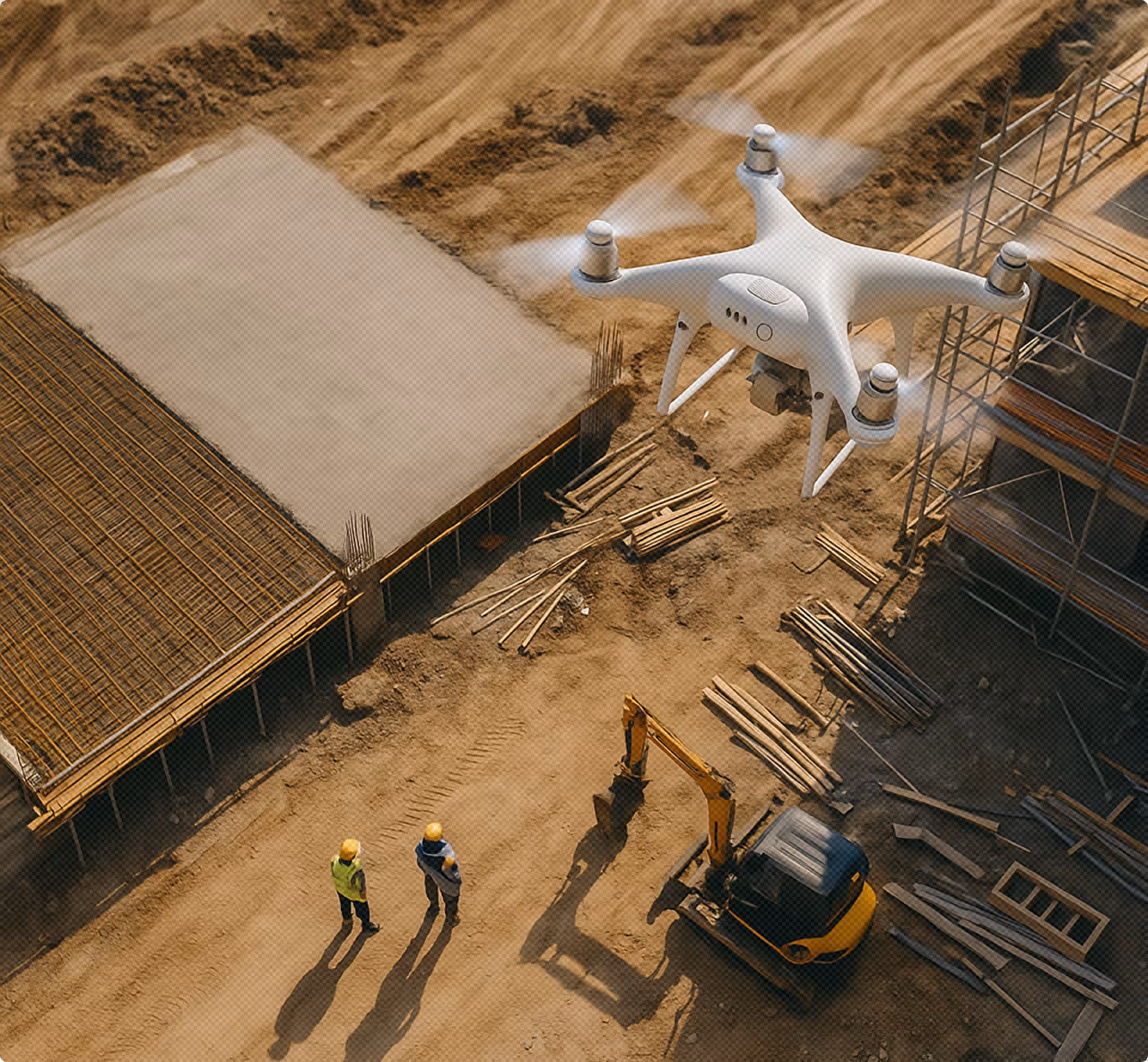 Krane Digital team working on an active construction project